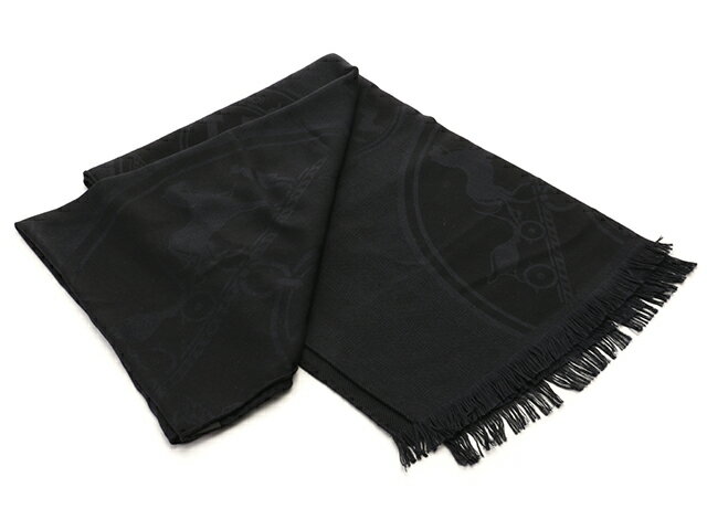【送料無料】HERMES エルメス ニューリブリス ストール ショール カシミヤ/シルク ブラック【434】 【中古】【大黒屋】のサムネイル