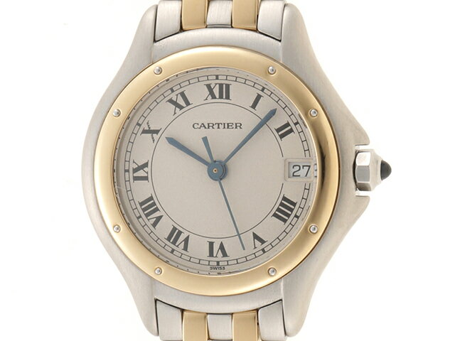 Cartier　カルティエ　パンテールクーガ・2ロウ　 187906　　K18/SS/アイボリー文字盤　レディース　クオーツ 【436】2148103446504 【中古】【大黒屋】