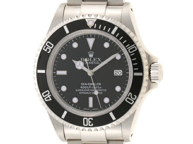 P番　2001年4月並行　ROLEX　ロレックス　時計　シードゥエラー　16600　ブラック　SS　自動巻き　1220m防水　メンズ　【436】2146000310683 【中古】【大黒屋】