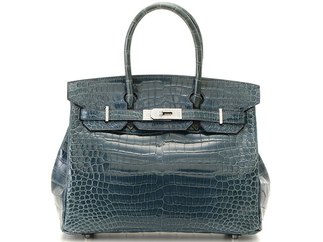 HERMES　エルメス　バーキン30　ポロサス　ブルー　ダイヤモンド　K18WG（ホワイトゴールド）　【432】 【中古】【大黒屋】のサムネイル