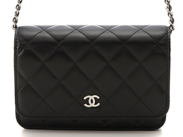CHANEL　シャネル　ミニマトラッセ　チェーンウォレット　ラムスキン　ブラック／SV（シルバー金具）　チェーンショルダー　【471】 【中古】【大黒屋】のサムネイル