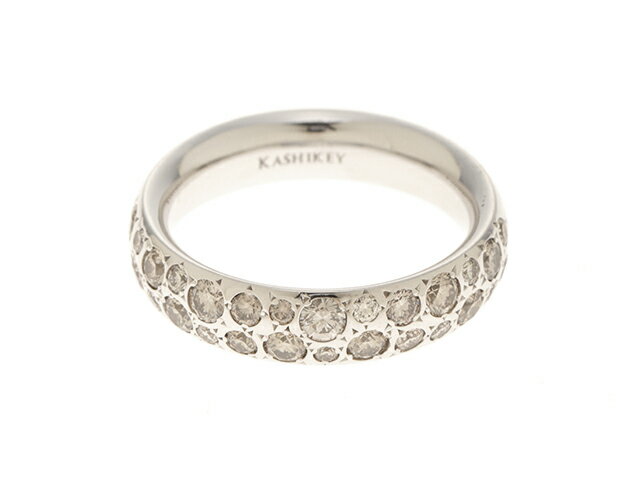 KASHIKEY　カシケイ　貴金属・宝石　バンドリング　ブラウンダイヤモンド1.10ct　K18ホワイトゴールド　16号　9.9g　2141100495964　【437】 【中古】【大黒屋】