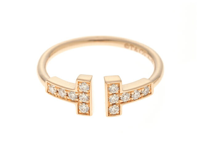Tiffany & Co.　ティファニー　ダイヤモンド ワイヤー リング 18K ローズゴールド/約2.3g/約8号　【472】KS 【中古】【大黒屋】のサムネイル