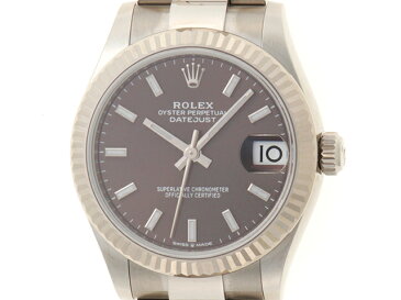 2021年10月日付　ROLEX ロレックス　デイトジャスト31　278274　ダークグレー文字盤　WG/SS　ホワイトゴールド/ステンレス　自動巻き　オイスターブレスレット　ユニセックスウォッチ　男女兼用　時計【204】 【中古】【大黒屋】