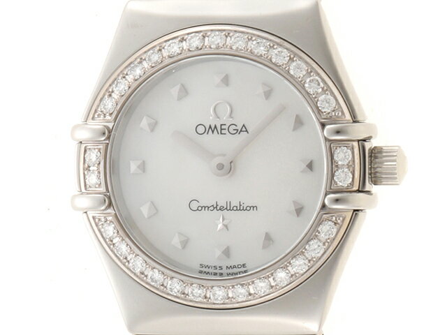 OMEGA オメガ Constellation My choice mini コンステレーション マイチョイス ミニ 1465.71.00 ダイヤベゼル シェル文字盤 ステンレス クォーツ【430】2148103463235 【中古】【大黒屋】