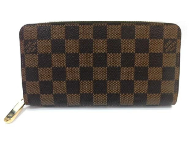 LOUIS VUITTON ルイヴィトン ジッピーウォレット ラウンドファスナー長財布 ダミエ エベヌ N60015 旧型 【474】 【中古】【大黒屋】