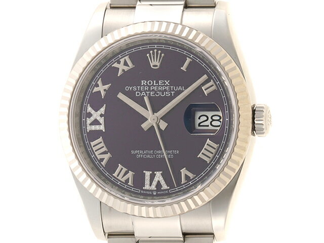 ROLEX ロレックス　腕時計　デイトジャスト36　36mm　オーベルジーヌダイヤモンドダイアルスチール／ホワイトゴールド　126234　オイスターブレスレット　自動巻き　2020年3月正規【472】SJ 【中古】【大黒屋】