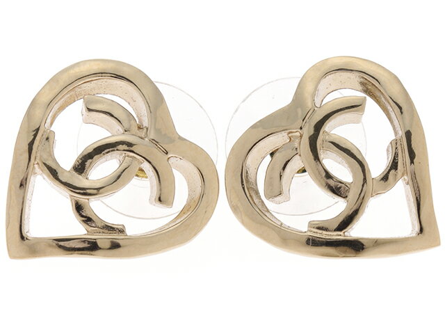 CHANEL　シャネル　ハートピアス　金メッキ　2143700150489　【432】 【中古】【大黒屋】のサムネイル