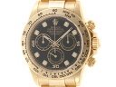 2016年6月 ローマ　ROLEX　ロレックス　コスモグラフ デイトナ　116508G　ブラック文字盤　8ポイントダイヤ　YG イエローゴールド無垢 （2143000614575）【200】T 【中古】【大黒屋】