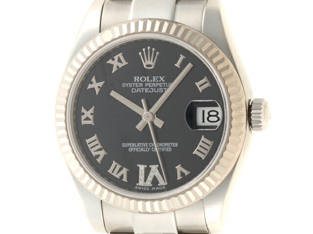 2012年保証書付き　ROLEX　ロレックス　デイトジャスト　178274　WG/SS　ボーイズ　自動巻き　ネイビー文字盤　【430】2147200433400 【中古】【大黒屋】