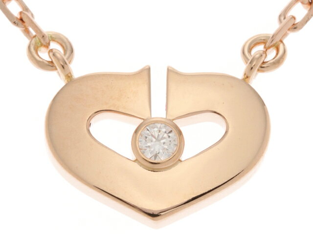 Cartier カルティエ　ネックレス　カルティエハート ネックレス B3040400　K18ピンクゴールド／ダイヤモンド　2014年8月正規【472】SJ 【中古】【大黒屋】のサムネイル