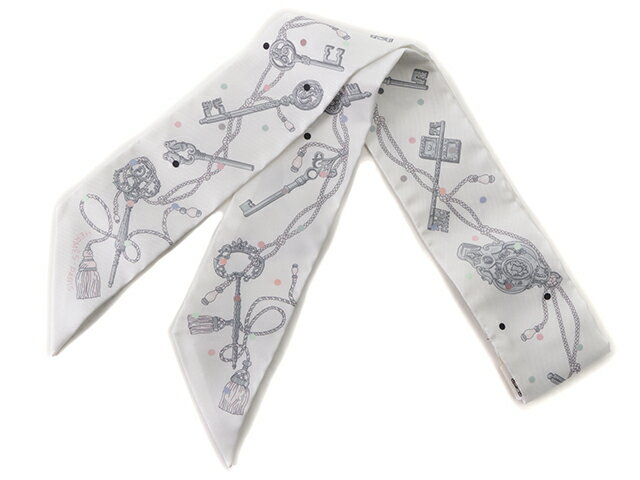 HERMES　エルメス　トゥイリー LES CLES A POIS ブラン【431】2143200506564 【中古】【大黒屋】のサムネイル