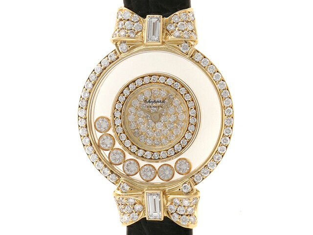 Chopard　ショパール　ハッピースポーツ　20/5020　本体のみ　レディースウォッチ　女性用腕時計　750/革ベルト　クオーツ【433】 【中古】【大黒屋】のサムネイル
