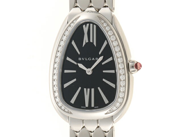 BVLGARI　ブルガリ　レディース時計　セルペンティ　セドゥットーリ　SP33BLSSD　103449　ステンレススティール　ダイヤべセル　ブラック文字盤　クオーツ【433】 【中古】【大黒屋】のサムネイル