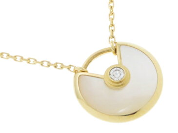 【送料無料】Cartier カルティエ アミュレット ドゥ イエローゴールド ダイヤモンド1P ホワイトマザーオブパール XS ネックレス YG WMP 1PD 3.0g 内箱・ギャラ付き【430】【中古】【大黒屋】