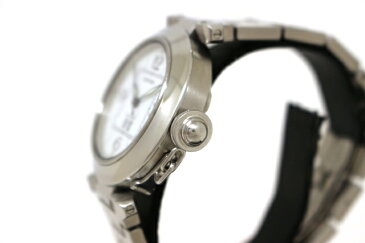 Cartier　カルティエ　時計　パシャC ビッグデイト　W31044M7　ホワイト文字盤　ステンレススチール　自動巻き　外装仕上げ済み　【200】【中古】【大黒屋】