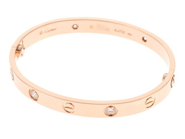【送料無料】Cartier カルティエ 貴金属・宝石 ラブブレス ブレスレット ラブハーフDBL/PG/4PD/29.2g/#16【436】【中古】【大黒屋】