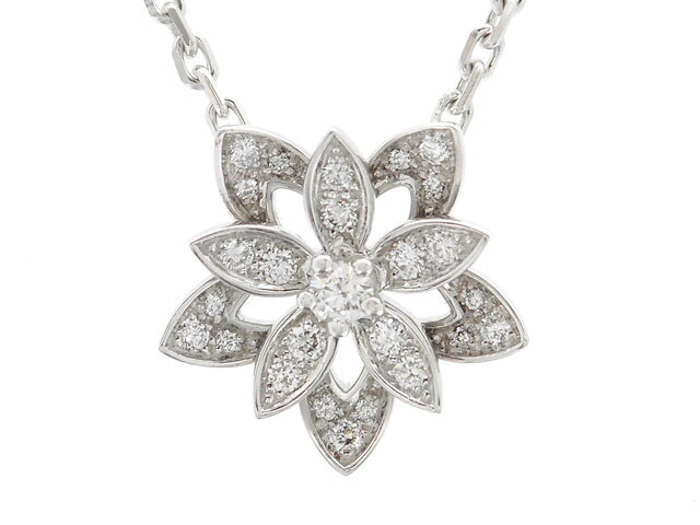 Van Cleef & Arpels　ヴァンクリーフ＆アーペル　ロータスネックレス　ミニモデル　WG　ホワイトゴールド　4.8g　VCARP0ZW00　2143000642110　【200】 【中古】【大黒屋】のサムネイル