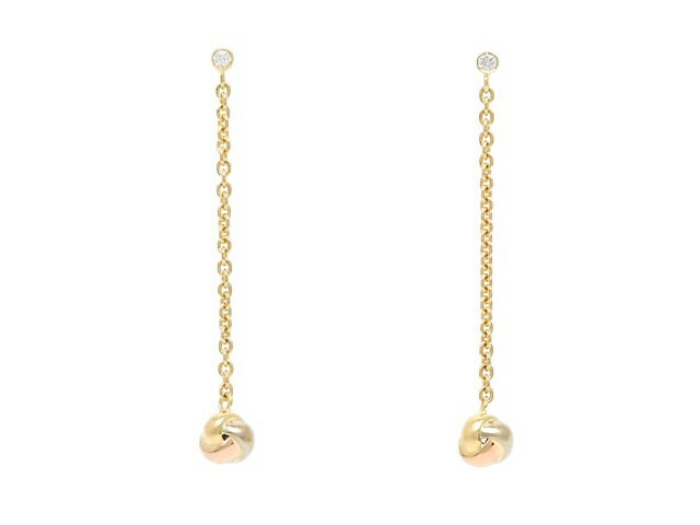 Cartier　カルティエ　ベビートリニティピアス　3カラー　YG　PG　WG　ダイヤモンド　5.4g　2143100432000　【200】 【中古】【大黒屋】のサムネイル