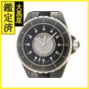 CHANEL シャネル　J12 38　センターダイヤ　H1757　黒　セラミック　自動巻き【432】2146000346361 【中古】【大黒屋】