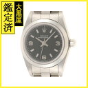 K番　ROLEX　ロレックス　オイスター パーペチュアル　SS　76080　自動巻き　ブラック【43 ...