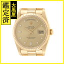 N番 日付未記入　ROLEX ロレックス　メンズ オートマチック　デイデイト 18238A　シャンパン8PD2BD文字盤 K18YG【472】HK 【中古】【大黒屋】