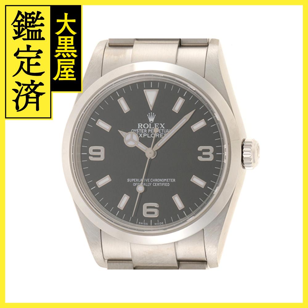 F番 2004年7月並行　ROLEX ロレックス　メンズ オートマチック　エクスプローラーI 114270　ブラック369文字盤 ステンレス【472】HK 【中古】【大黒屋】