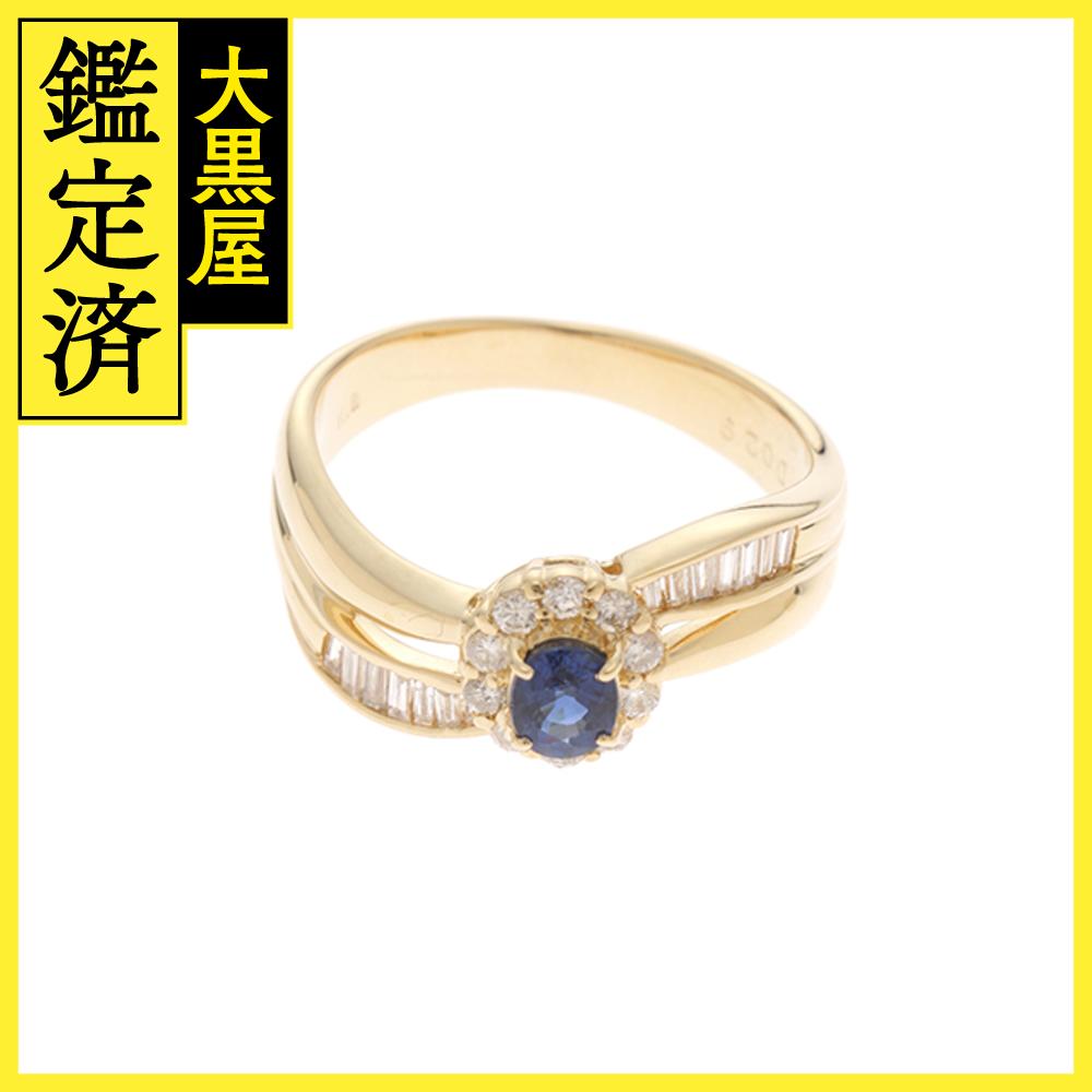 JEWELRY　ジュエリー　 　リング　K18イエローゴールド　サファイヤ/ダイヤモンド0.29　4.6g　＃11　2143100433113【472】H 【中古】【大黒屋】