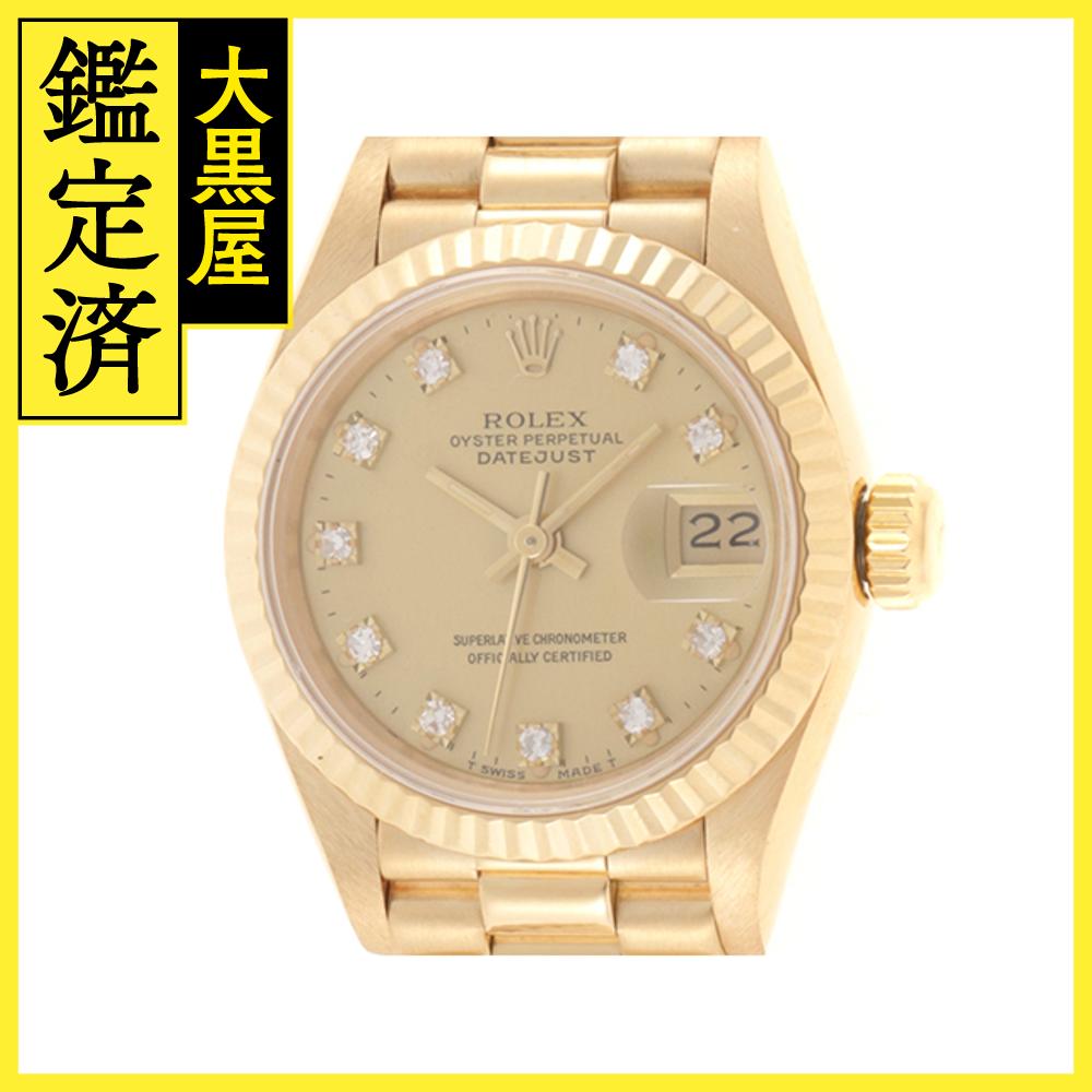 ROLEX　ロレックス　デイトジャスト　69178G　イエローゴールド　750YG　シャンパン10PD　レディース　自動巻き　アンティーク　時計【432】2147100464092 【中古】【大黒屋】