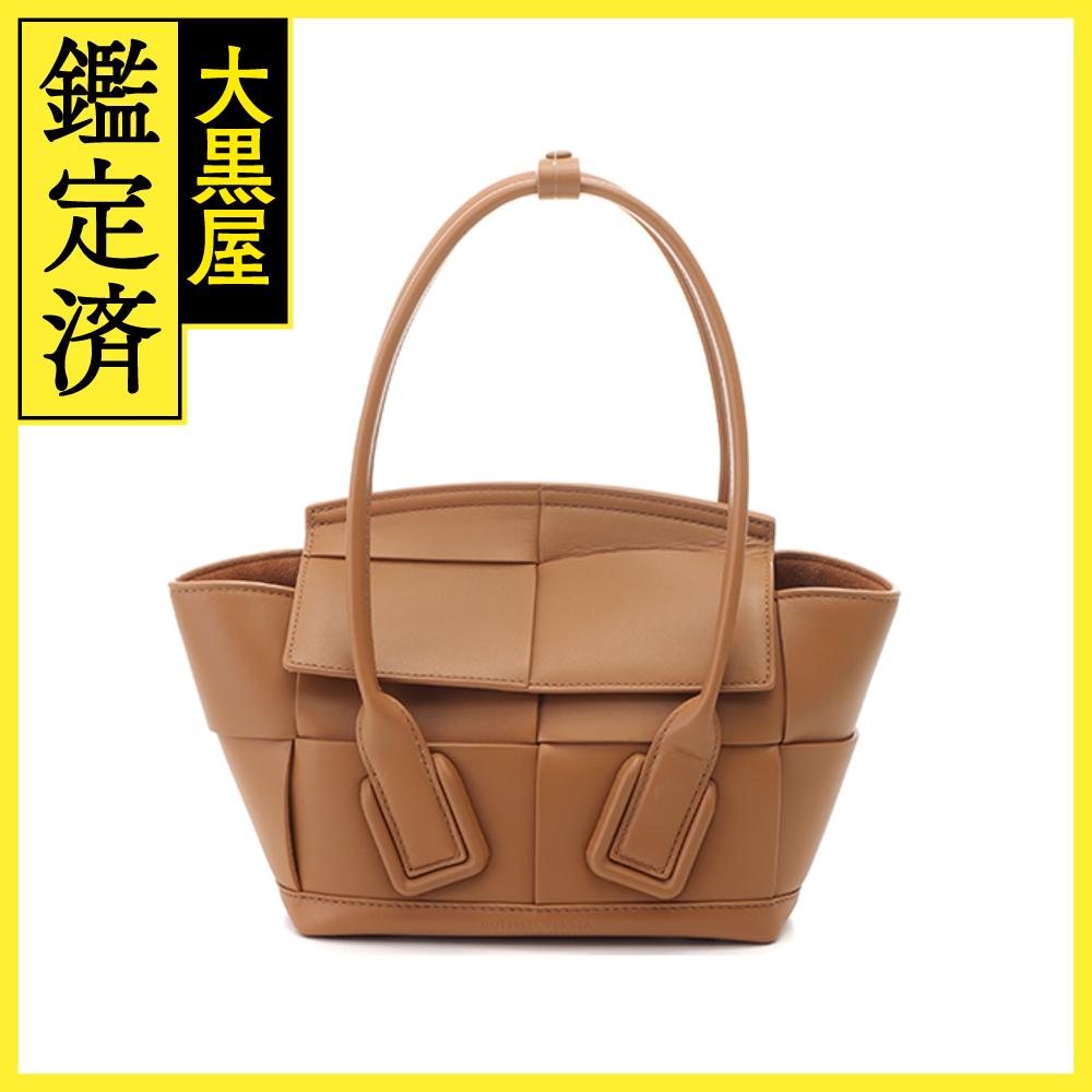 BOTTEGA VENETA　ボッテガヴェネタ　マキシイントレチャート　アルコミニ2WAYハンドバッグ　ブラウン　カーフ【471】Y 【中古】【大黒屋】のサムネイル