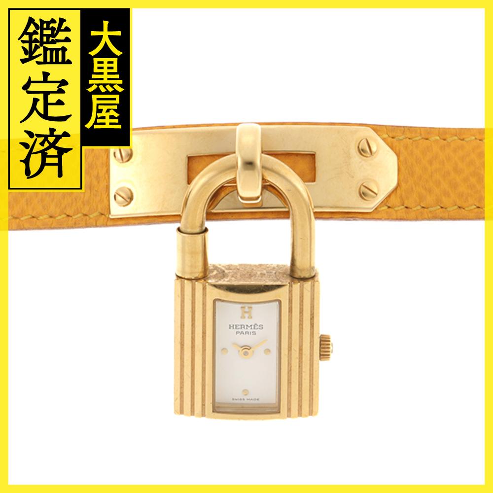 HERMES　エルメス　ケリーウォッチ　GP/革　ホワイト文字盤　女性用クオーツ時計【473】 【中古】【大黒屋】のサムネイル