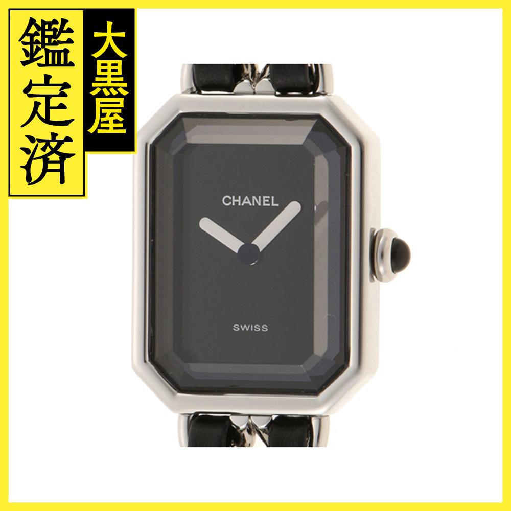 CHANEL シャネル 腕時計 プルミエールL H0451 ステンレス/革 ブラック文字盤 Lサイズ ...