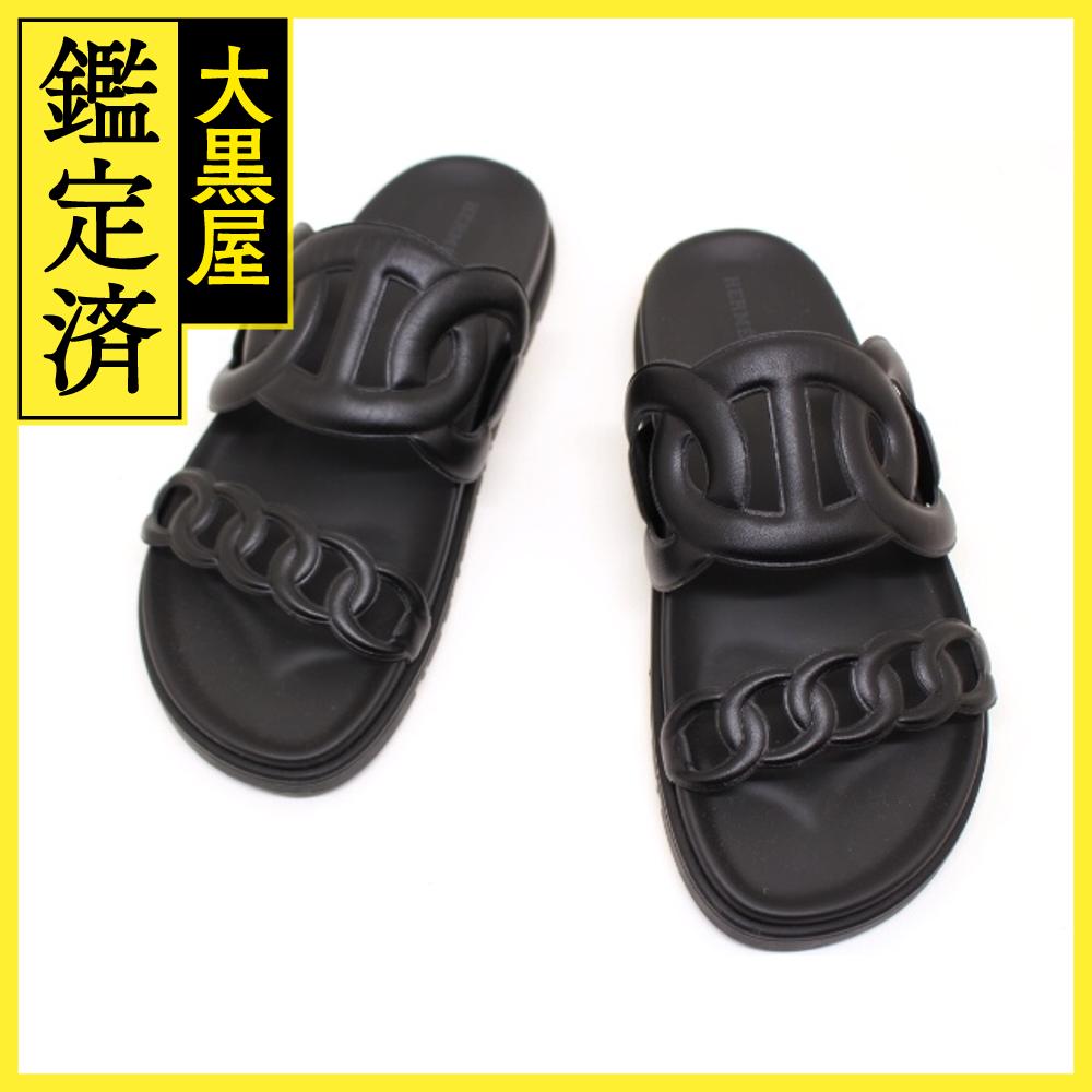 HERMES　エルメス　靴　エクストラ　サンダル　メンズ40　ブラック　レザー　2148103602153　【200】 【中古】【大黒屋】のサムネイル