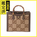 【送料無料】GUCCI グッチ ダイアナ ジャンボGG ミディアムトート ベージュ/ブラウン ゴールド金具 GGキャンバス/レザー 655658【434】 【中古】【大黒屋】