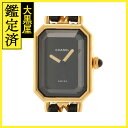 CHANEL シャネル プルミエールL H0001 GP/革 クオーツ レディース ブラック【430】2148103610905 【中古】【大黒屋】