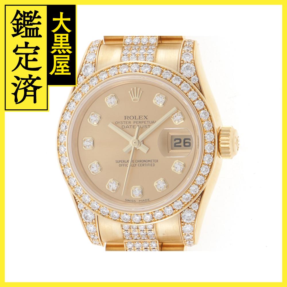 D番 ROLEX ロレックス 腕時計 デイトジャスト26 179158G シャンパン10Pダイヤモン ...