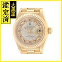 ROLEX　ロレックス　デイトジャスト　69178NMR　レディース　自動巻き　イエローゴールド　ホワイトシェル　ルビー　ダイヤモンド　S番　【431】 【中古】【大黒屋】