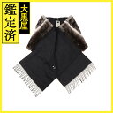 フェンディ　FENDI　ストール　オリラグファー/シルク/ウール/モヘア ブラウン/グレ　【472】KS 【中古】【大黒屋】