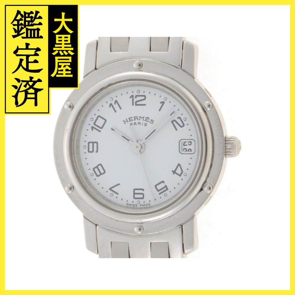 HERMES エルメス クリッパー CL4.210 ホワイト レディース クオーツ （2147200479989）【200】 【中古】【大黒屋】