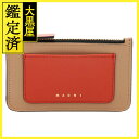 MARNI　マルニ　マルチカラーカードホルダー　ブリック/ポンペイ/ガゼボ　サフィアーノレザー　PFMO0025U2LV520Z585N　2141300410378　【432】 【中古】【大黒屋】