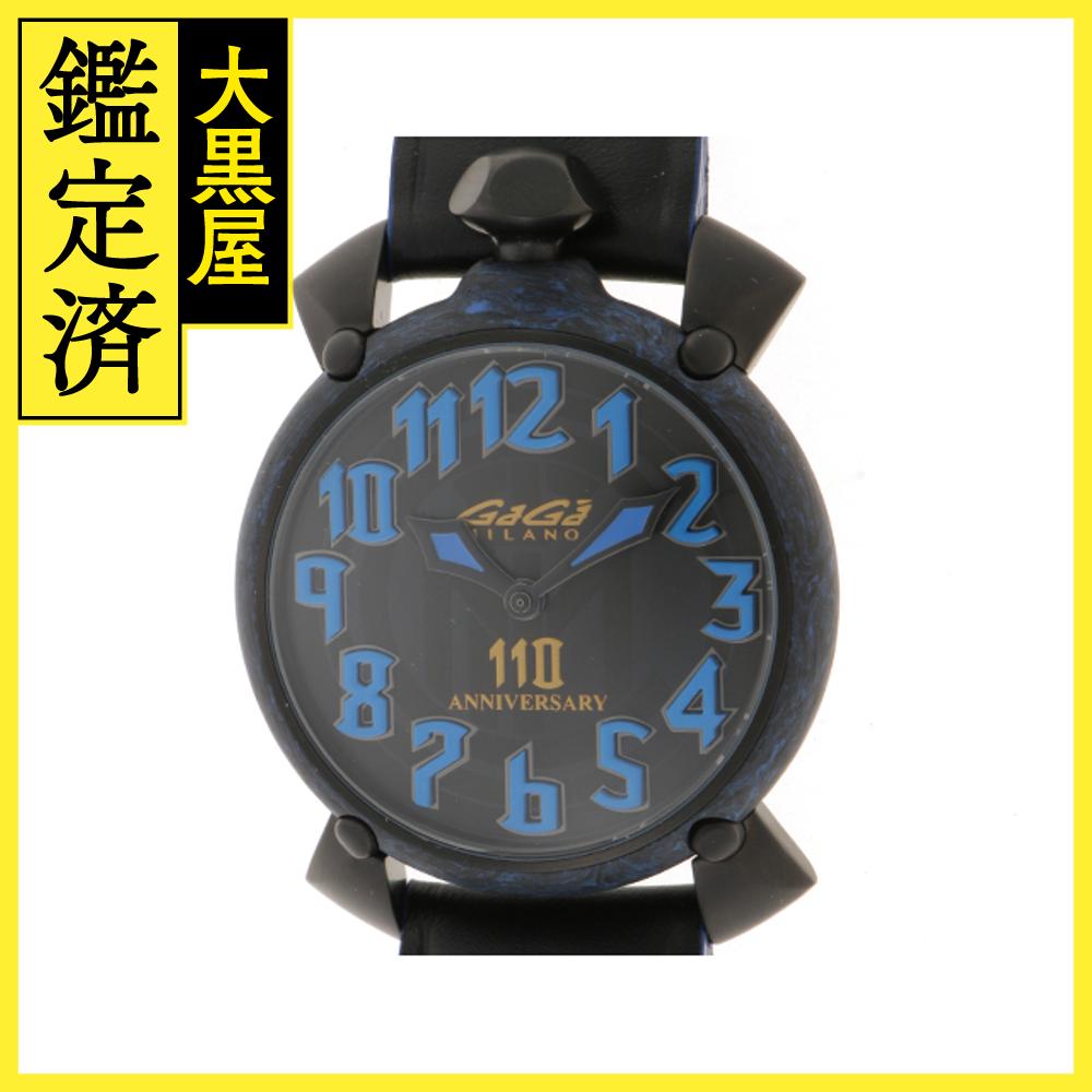 GaGa MILANO　ガガミラノ　マヌアーレ45MM　インテル110周年記念　6212.11　ブルー　【431】 【中古】【大黒屋】