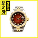 W番　ROLEX　ロレックス　デイトジャスト　69173G　18YG/ステンレススチール　10Pダイヤ　レッド文字盤　レディース（2148103621307）【200】C 【中古】【大黒屋】