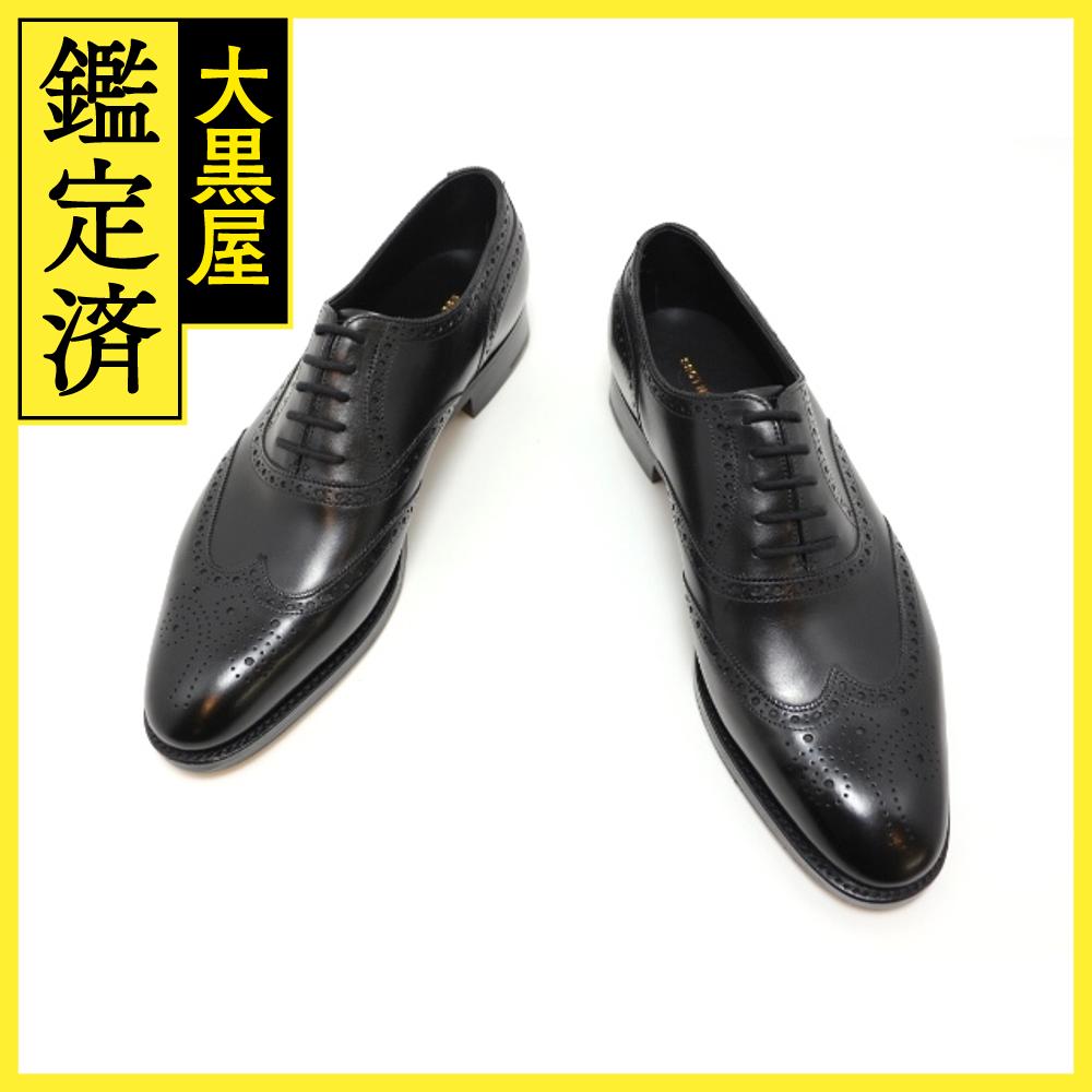 John Lobb　ジョンロブ　靴　革靴　HENFORD　メンズ8ハーフ　ブラック　レザー　ウィングチップ　2143000625182　【200】 【中古】【大黒屋】