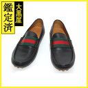 GUCCI グッチ ドライビングシューズ 靴 メンズ7ハーフ ブラック レザー 304763 （2148103609978）【200】 【中古】【大黒屋】