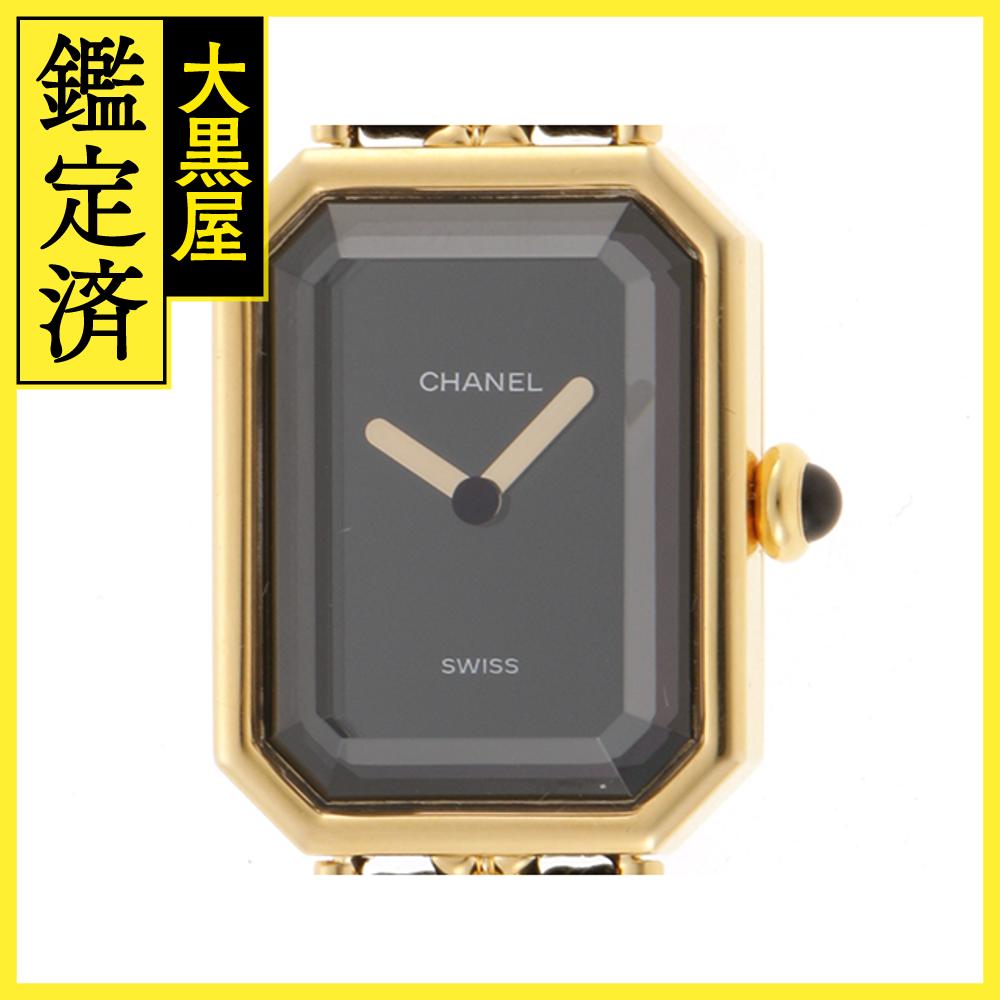 CHANEL　シャネル　プルミエールM　H0001　クオーツ　GP/革　レディース　ブラック【430】2148103625039 【中古】【大黒屋】