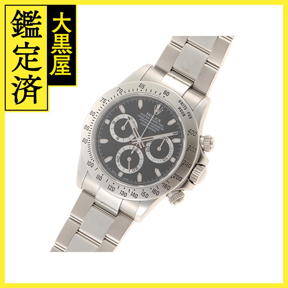 V番 2010年12月並行　ROLEX ロレックス　メンズ オートマチック　デイトナ 116520　ブラック文字盤 SS サテンバックル【472】HK 【中古】【大黒屋】