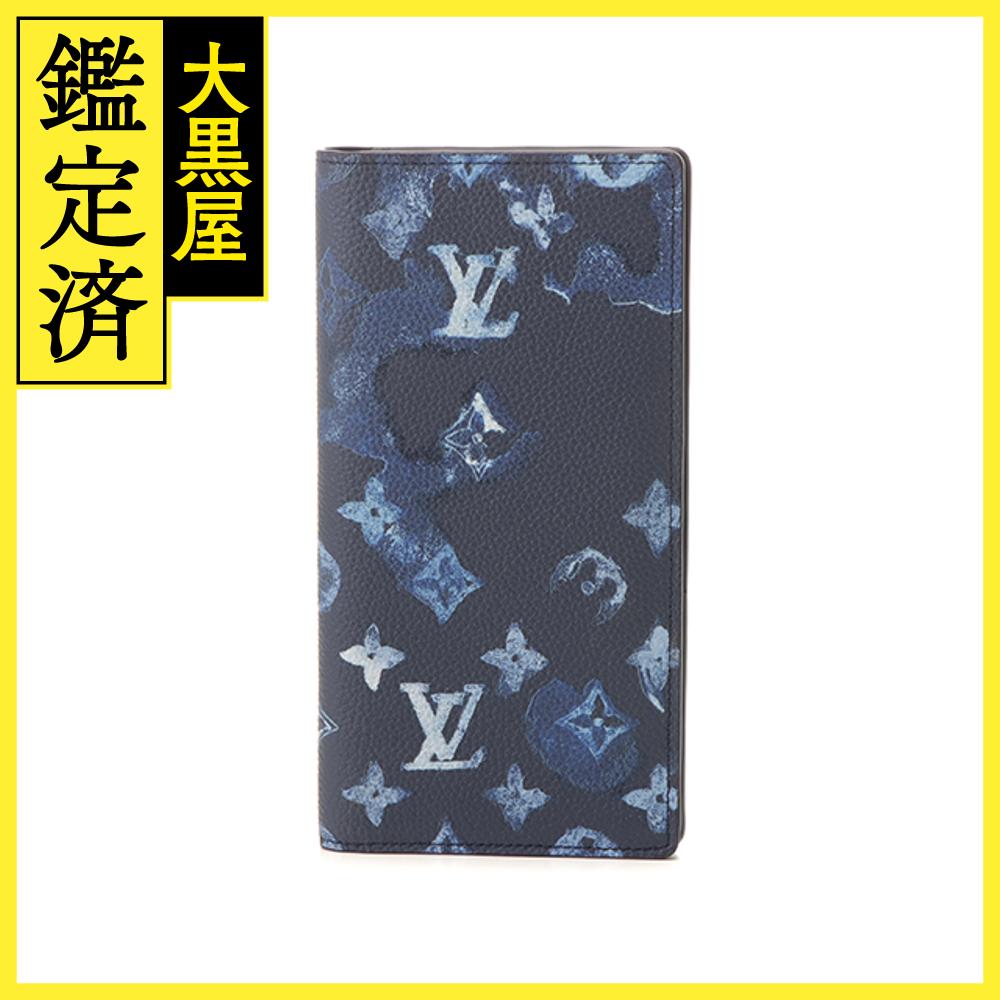 LOUIS VUITTON　ルイヴィトン　ポルトフォイユ・ブラザNM ウォーターカラー ネイビー　M80465　2021サマーコレクション【431】2143000677631 【中古】【大黒屋】 1