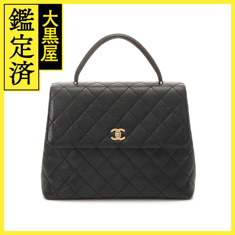 CHANEL シャネル マトラッセケリー型ハンドバッグ A12397 ブラック/GP キャビア【430】2146000384288 【中古】【大黒屋】