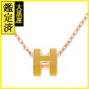 HERMES 　エルメス　ポップアッシュ・ミニネックレス　イエロー　ピンクゴールドメッキ【471】I 【中古】【大黒屋】