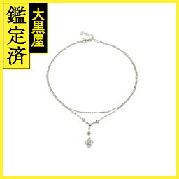 JEWELRY　ジュエリー　貴金属・宝石　アンクレット　ハート　K14WG　ホワイトゴールド　ダイヤモンド　約1.9g　2143700173082【200】 【中古】【大黒屋】